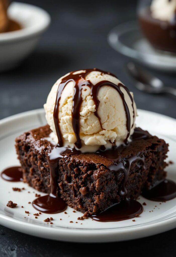 Chocolate Brownie with Ice Cream